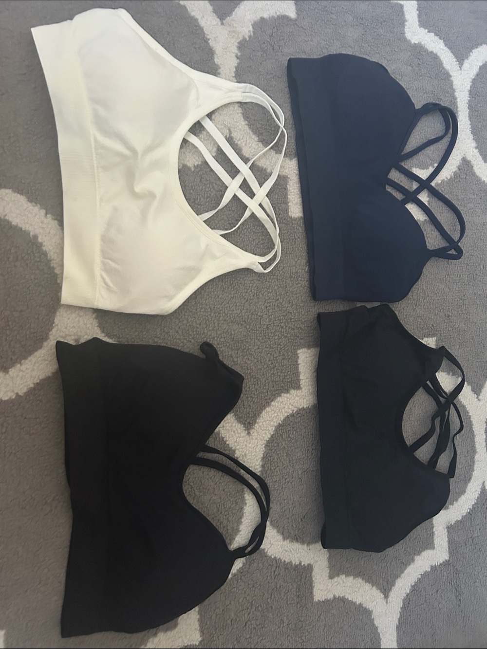 Amazon Strappy Bralette Set - White & Black